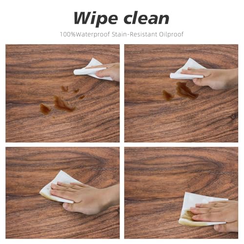 Dark Wood Grain Texture Background Fitted Oval Tablecloth, Waterproof Band Elastic Edge Table Cloth for Restaurant Banquets, Picnics, Tables Cover, Fits 42"x60" Oval TablesStyle 38 - color: Wood Texture -10, size: 60" x 42" (Oval)