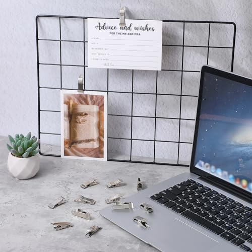 16Pcs Stainless Steel Small Clamps, Metal Spring Clamp Alligator Clips with Smooth Jaw Silver Curtain Clip for Work Clothes Photos Curtains Lights Hangers Crafts DIY Decoration