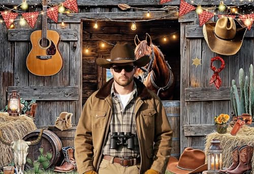 Western Themed Party Backdrops for Photoshoot, Western Cowboy Barn Rodeo Picture Party Decorations Wall Backdrop for Photography Decor Banner, Photographic Studio Photo Backgrounds 5X3 FT - color: Brown03, size: 5X3FT