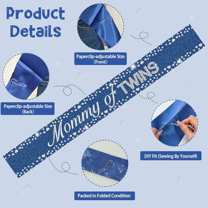 Blue Jean Twins Baby Shower Decorationsa Denim and Diamonds Mommy of Twins Sash Gift for Mom-to-Be A Blue Jean Baby Is on the Way Baby Shower Gender Reveal Pregnancy Announcement Party Supplies Favor