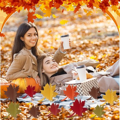 Soaoo 24 Pcs Thanksgiving Leaves Decorations Farmhouse 3D Fall Table Decor Centerpiece Wooden Maple Leaf Block Signs for Autumn Harvest Tiered Tray Party Shelf Display - size: Various Size, style: Maple Leaf