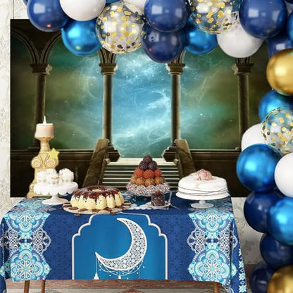 8x6.5ft Wedding 3D Render Backdrops Fantasy Starry Sky from Ancient Arches Background燤ediaeval Gallery Temple Castle Marble Stone Column Staircase Photo Props - size: 8x6.5ft