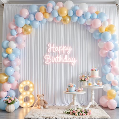 10x8ft White Backdrop Curtains for Parties Wrinkle Free Fabric Backdrop Curtain Wedding Photo Drapes Backdrop for Birthday Party Baby Shower Bridal Shower Photography Back Drop 2 Panels 5x8FT - color: White, size: 10 ft X 8 ft(2 Panels 5ft X 8ft)