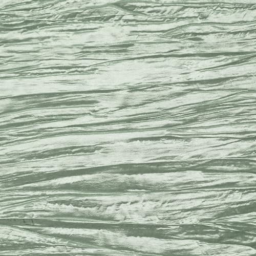 YOUR CHAIR COVERS - 90 x 132 inch Rectangular Crinkle Taffeta Tablecloth - Sage, Rectangle Table Linens for 6 ft Rectangular Tables, Wedding Crushed Table Cloth - color: Sage, size: 132" x 90" (Rectangular)