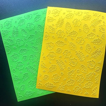 Arbuya Fall Leaves Plastic Embossing Folders Template - Maple Leaf Texture Plate Embossers for Card Making DIY Scrapbooking Paper Crafting Handmade Crafts Arts Supplies, 5"x7" - color: Leaves
