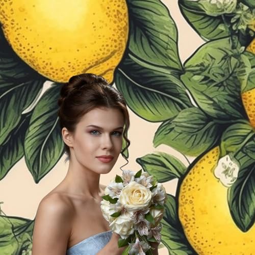 Lemon Backdrop Background for Photography 5x7ft Photobooth Professional Photo Backdrop Curtains Video Photography Studio Photo Backgrounds Banner Booth Background Screen Parties - color: Lemon