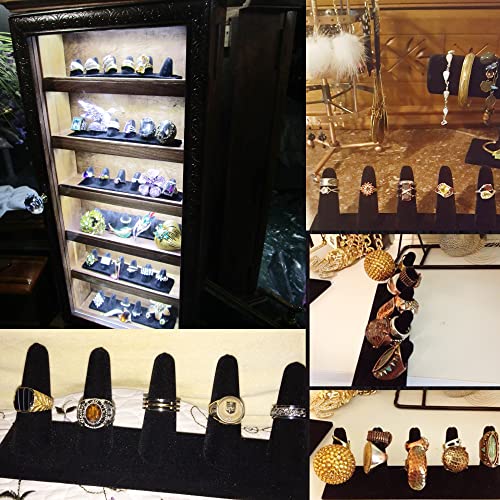 Honbay Black Velvet 6 Finger Ring Display Stand Organizer Stand