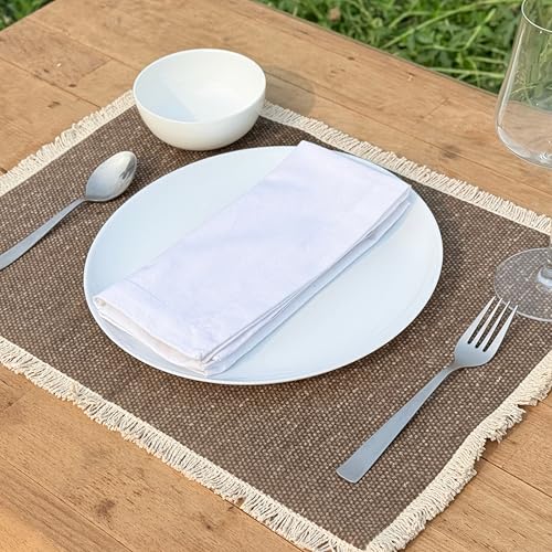 Hausattire Reusable Napkins Cloth Washable 100% Cotton 18x18 Inch Dinner Table Napkins for Home Banquet Party BBQ Wedding |Set of 12 Cloth Napkin Mother's Day Kitchen Gifts|White - color: White, size: 18x18