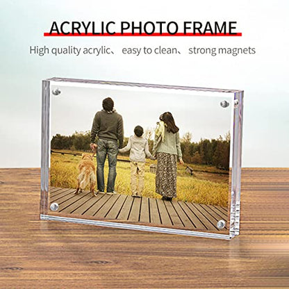 Sezanrpt Acrylic Picture Frames 2.5x3.5 inches, Clear Double Sided Magnetic Photo Block Frame,Desktop Frameless Picture Display, Wallet Small Picture Frames 2x3 - size: 2.5'' x 3.5''