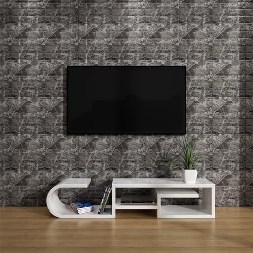 3D Wall Panels Peel and Stick in Grey White，20 PCS XPE Foam 3D Wallpaper, Faux Brick Wall Panels for Bedroom, Stairs, Kitchen - color: Grey Brick, size: 20PCS