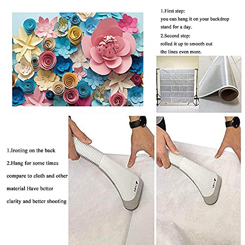 GYA 3D Colorful Paper Flowers Backdrop 7x5ft Hand-Make Flower Background Mother's Day Baby Shower Birthday Girl Adults Bachelorette Bridal Shower