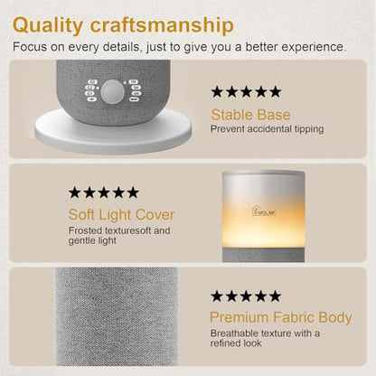 Hotel Collection Diffuser Machine,Fabric-Wrapped Design,Candlelight Atmosphere Lamp,Whisper-Quiet,1000 Sq Ft,Scent Waterless Essential Oil Diffuser,Scent Air Machine Home - Grey - color: Grey