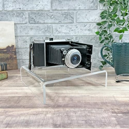 Plymor Clear Acrylic Short Square Display Riser, 2" H x 8" W x 8" D (1/4" thick), Pack of 2 - size: 2" x 8" x 8"