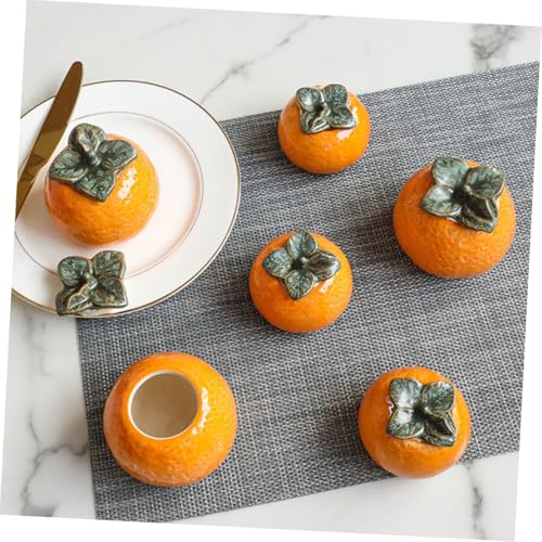 BESPORTBLE Ceramic Orange Jar Decorative Canister Small Food Sealing Container Home Adornment Photography Prop Housewarming