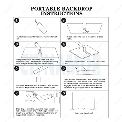 Pipe and Drape Adjustable Uprights, Crossbars,Bases & Hangers - Drape Systems for Backdrops, Trade Shows, Events, Photo Booths and Decorations by CITNAMOR (12' Tall x 12' Wide Kit(1xCrossbar)) - size: 12' Tall x 12' Wide Kit (1 x Crossbar)