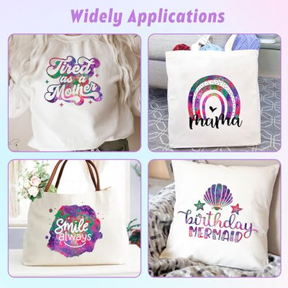 Tintnut Purple Splash Heat Transfer Vinyl - 6 Sheets 10"x12"Watercolor Patterned HTV Vinyl for T-Shirts Hats Clothes - color: Purple-6pcs