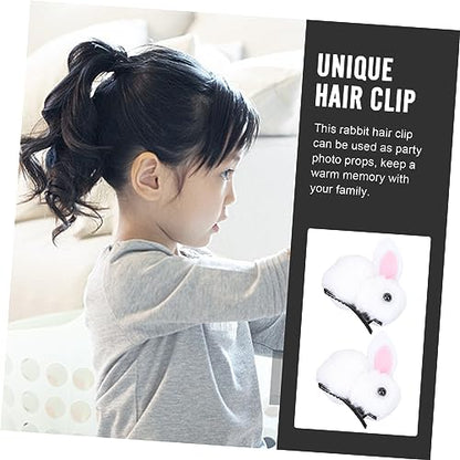 Yardwe 1Pair Adorable Plush Bunny Hair Clip for Creative Rabbit Hairpin for Easter Holiday and Photo Props Comfortable and Durable Hair Accessories