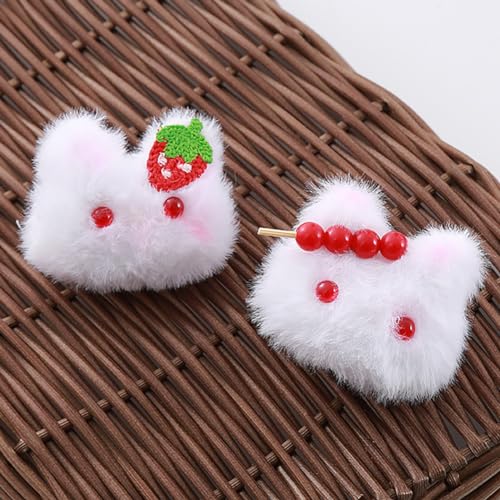 2 Pcs Plush Bunny Hair Clips Rabbit Hairpin Cute Ponytail Holders Easter Hair Clip Animal Hair Accessories For Women Girls