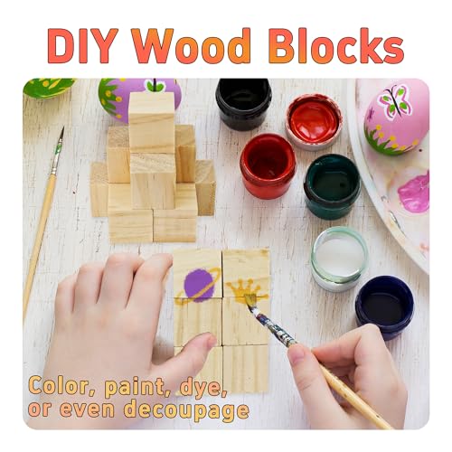 50Pcs 0.78inch Unfinished Natural Wooden Cubes, Square Craft Wood Blocks for DIY Projects, Blank Wood Squares for Art, Building, Personalized Crafts, Wedding Decor, and Creative Displays - size: 2cm