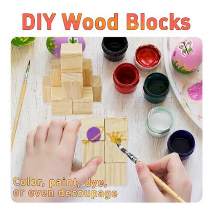 50Pcs 0.78inch Unfinished Natural Wooden Cubes, Square Craft Wood Blocks for DIY Projects, Blank Wood Squares for Art, Building, Personalized Crafts, Wedding Decor, and Creative Displays - size: 2cm
