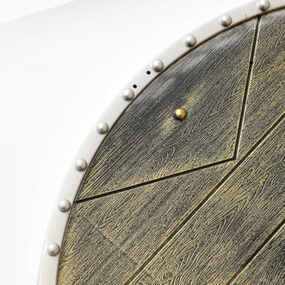 iEFiEL Medieval Vikings Era Shield Wood-Look Warrior Role Play Halloween Fantasy Photography Props - color: Coppery