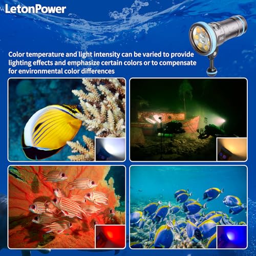 Shark CX 8000 Lumen Dive Light, 120m Waterproof Underwater Video Light 98 CRI with 120 Degree Wide Beam Angle Scuba Flashlight for Underwater Professional Dive Photography Fill Light - size: Shark CX