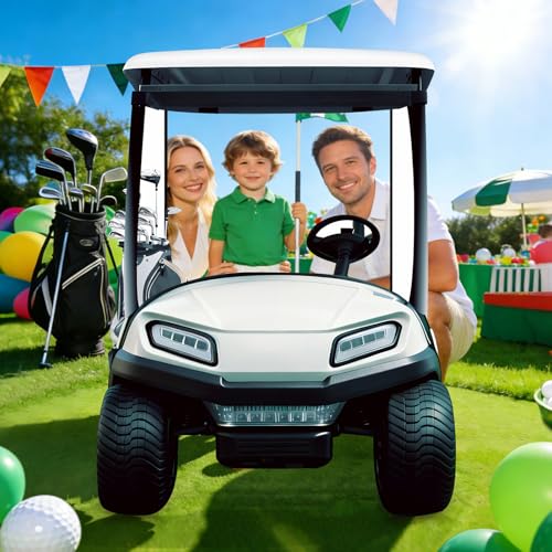 3.3 ft Golf Cart Cardboard Cutout, Large Life Size Stand-up Golf Cart Photo Booth Props Background for Golf Theme Party Decorations Birthday Baby Shower Gender Reveal Retirement Party Supplies