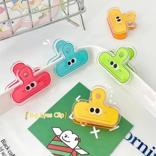 4-Pack Cute Mini Chip Bag Clips - Colorful Plastic Food Bag Clamps, Reusable Sealing Clips for Snacks, Photos, Crafts, and Kitchen Organization (Small Clothespin Style)