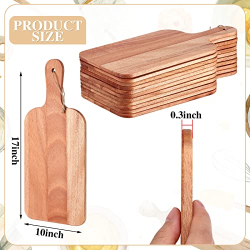 Irenare 18 Pcs Plain Cutting Board Set with Handles Laser Engraving Wooden Charcuterie Kitchen Serving Chopping Board Bulk for DIY Housewarming Mother's Day Gifts(Walnut,15 x 7 Inch) - size: 15 x 7 Inch