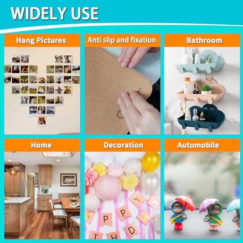 Birllaid Double Sided Tape for Walls, Picture Hanging Strips Removable Mounting Dots Adhesive Heavy Duty, Removable for Art Craft, Decoration, Party Supplies, Multipurpose - style: Circle and strips