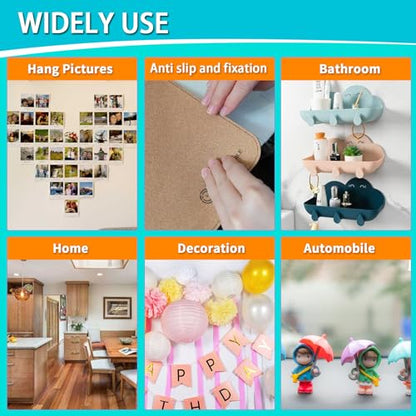 Birllaid Double Sided Tape for Walls, Picture Hanging Strips Removable Mounting Dots Adhesive Heavy Duty, Removable for Art Craft, Decoration, Party Supplies, Multipurpose - style: Circle and strips