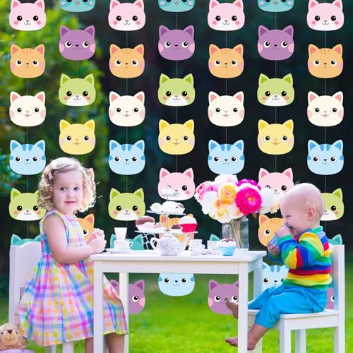Xinnun 8 Pcs Cat Dollhouse Party Decorations Doll House Hanging Banner Garland Doll of House Birthday Party Decorations Dollhouse Wall Decor for Pet Kitty Themed Birthday Supplies (Cat) - style: Cat