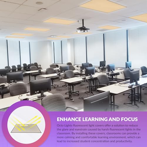 Octo Lights Magnetic Light Covers for Ceiling Lights Classroom Fluorescent Light Covers Solid Beige 2x4 Ceiling Light Cover for Classroom Lights, Office, and Medical Spaces (Pack of 1) - color: Dark Beige