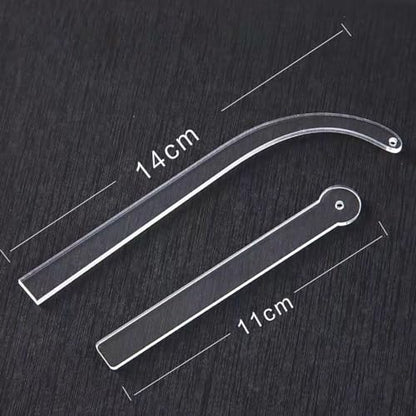 Transparent Acrylic Earring Try on Sticks Strip Ear Stud Hoop Try-Free Earrings Jewelry Display Holder Props Tool for Mall Retail Store 8PCS - color: Curved