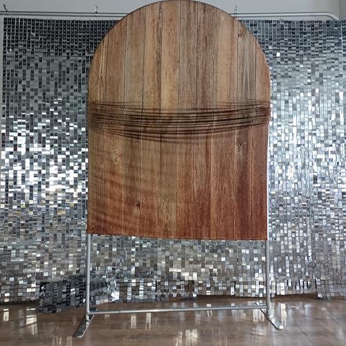 FiVan Arch Covers Stretchy Backdrop for Birthday Baby Shower Party Decoration 3x6ft Wood Plank Pattern Baptism Background Props NO-406 - color: NO-406, size: 3x6ft(90x180cm)