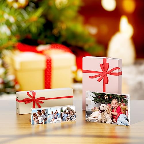 AITEE 8x10 Acrylic Picture Frames 3 Pack, 20% Thicker Block, Clear Picture Frames Freestanding Double Sided Magnetic Acrylic Lucite Frameless Transparent Square Frame Gift for Desktop Display - size: 8x10