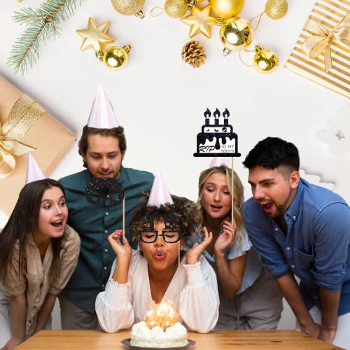 Cocomigo 30th Birthday Photo Booth Props, Death to Rip to My 20s Birthday Decorations for 30th Birthday, Glitter 20s Birthday Decorations Photo Booth Props cocomigo