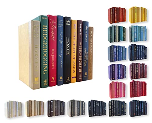 Decorative Accent for Home Decor – Real Books by Color® Interior Styling Piece for Bookshelf, Coffee Table, Design Display (Set of 3, Multicolor) - color: Multi Color, size: Set of 3