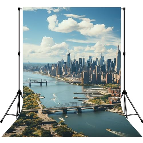 Penthouse Backdrop Background for Photography 5x7ft Photobooth Professional Photo Backdrop Curtains Video Photography Studio Photo Backgrounds Banner Booth Background Screen Parties - color: Penthouse View Over New York Manhattan