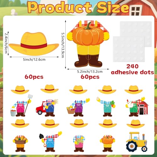 60pcs Farm Theme Cutouts Farmer with Straw Hat Bulletin Board Decorations Farmer Paper Cut-Outs Classroom Decor for Boy Girl Classroom DIY Craft Photo Kindergarten Preschool Wall Door Decor Supplies - style: Farm Theme Farmer