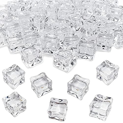 Fake Ice Cubes, 50 PCS 0.8" Fake Ice, Artificial Acrylic Crystal Diamonds for Vase Fillers, 20 mm Plastic Ice Cubes for Party, Wedding - color: 20 MM-50PCS