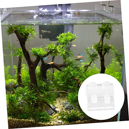 UKCOCO 2pcs Transparent Acrylic Clip for Fish Tank Background Durable Background Fixing Clips with Siphon Groove for Aquariums and Water Tanks