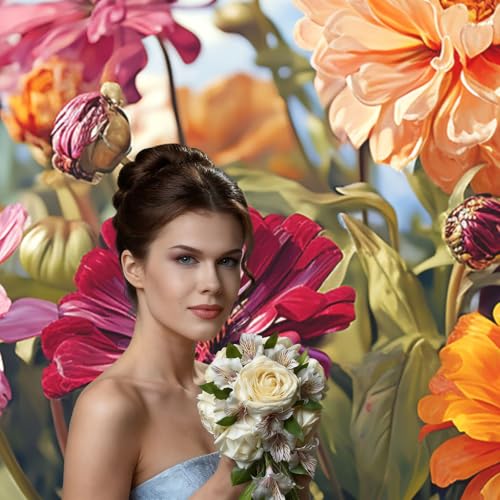 Colorful Spring Backdrop Background for Photography 5x7ft Photobooth Professional Photo Backdrop Curtains Video Photography Studio Photo Backgrounds Banner Booth Background Screen Parties - color: Colorful Spring Summer Flower