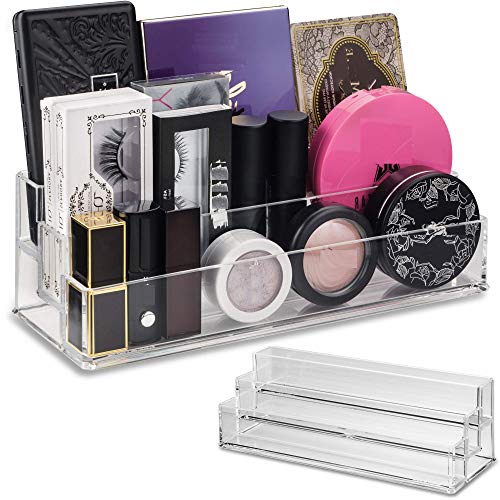 byAlegory Tiered Acrylic Eyeshadow Palette Makeup Organizer (Small Palettes, Compacts, Lipsticks, Lip Gloss, Eye Shadows, Cosmetics) | 3 Tier Cosmetic Storage (CLEAR)