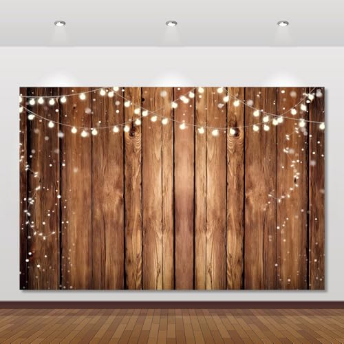 Brown Rustic Wooden Backdrop for Photography - Party, Baby Shower, Birthday Background - Vintage Wood Panel Wall for Photoshoot 15x10ft - size: 15x10ft