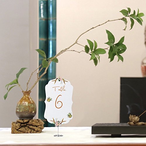 Jofefe 20pcs Mini Place Card Holder, Table Number Holders, Table Card Holders, Table Number Stands, Wire Table Picture Photo Holder Menu Clips for Wedding Favors with Heart Shaped (Silver) - color: Silver