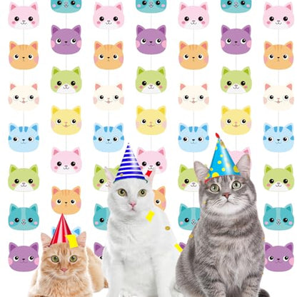 Xinnun 8 Pcs Cat Dollhouse Party Decorations Doll House Hanging Banner Garland Doll of House Birthday Party Decorations Dollhouse Wall Decor for Pet Kitty Themed Birthday Supplies (Cat) - style: Cat