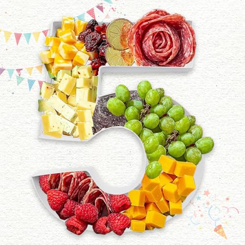 Charcuterie Cardboard Number Fillable Shaped Treat Decorative Box Anniversary Birthday Table Centerpiece (5 Style, 9inch) - size: 9inch, style: 5 Style