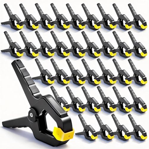 36 Pack Spring Clamps Heavy Duty - 3.5 Inch Wood Clamps for Woodworking, Spring Clips Clamp for Crafts,Photography Backdrop, Balloon Arch and More with Non-Slip Handles and Adjustable Jaw Pads,Yellow - size: Yellow-36 Pack
