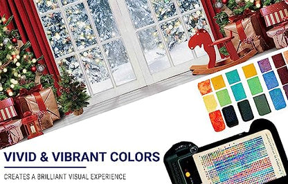 Allenjoy 118" x 95" Christmas Window Backdrop for Photography Winter Merry Xmas Tree Background Snow Holiday Photobooth Portrait Party Banner Festival Photo Studio Props Supplies - size: 118x95 in